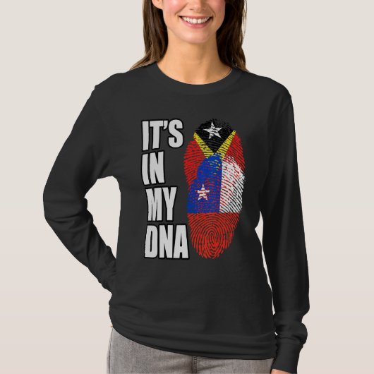 Chileense en Timorese Mix DNA-vlag T-shirt (Voorkant)