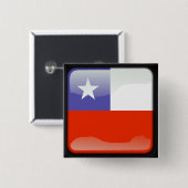 Chileense gepolijst vlag vierkante button 5,1 cm (Voorkant /achterkant)