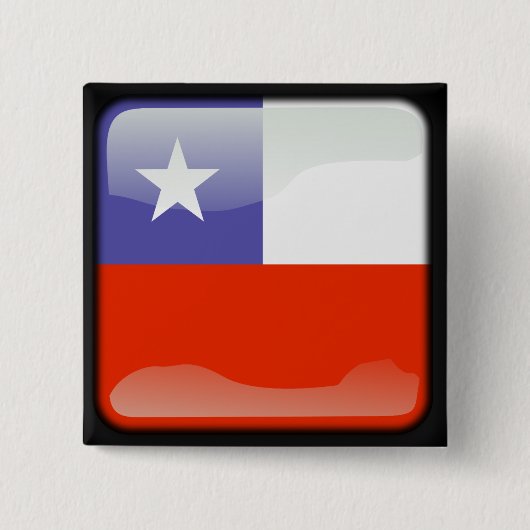 Chileense gepolijst vlag vierkante button 5,1 cm (Voorkant)