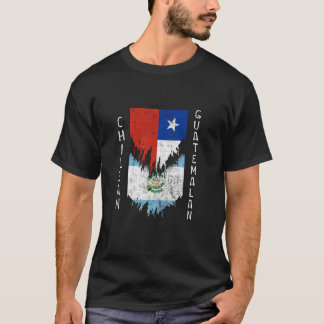 Chileense Guatemalteekse vlaggen gescheurd Chili G T-shirt