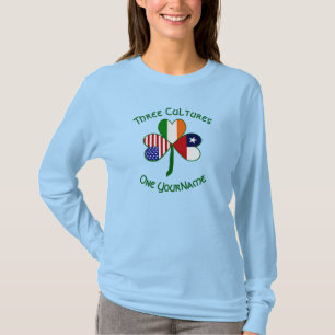 Chileense Ierse Vlaggen van de VS Klavertjevier Pe T-shirt