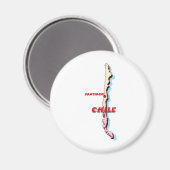 Chileense kaart magneet (Voorkant / Achterkant)