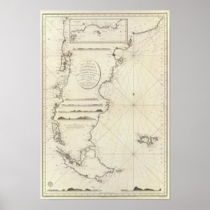 Chileense kaart poster