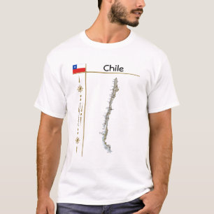 Chileense kaart + vlag + titel T-shirt