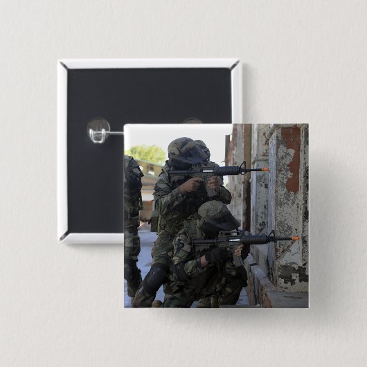 Chileense mariniers vierkante button 5,1 cm (Voorkant /achterkant)