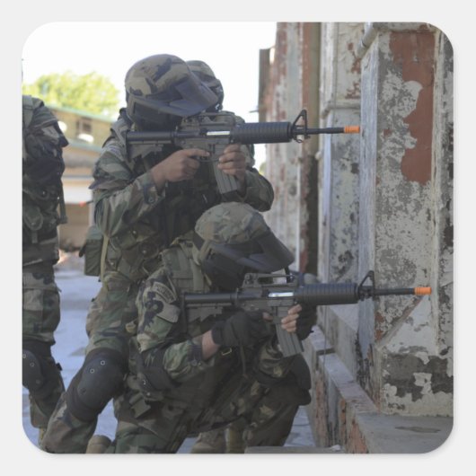 Chileense mariniers vierkante sticker (Voorkant)