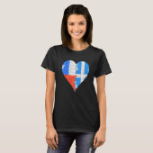 Chileense Martiniquais vlag hart T-shirt (Voorkant volledig)