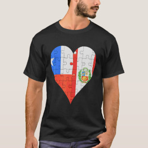 Chileense Peruaanse vlag hart T-shirt