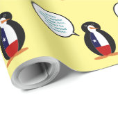 Chileense pratende mevrouw Penguin gepersonaliseer Cadeaupapier (Rol Hoek)