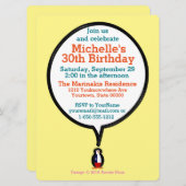 Chileense pratende mevrouw Penguin gepersonaliseer Kaart (Voorkant / Achterkant)