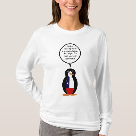 Chileense pratende mevrouw Penguin gepersonaliseer T-shirt (Voorkant)