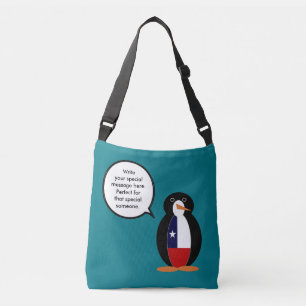 Chileense pratende mevrouw Pinguïn gepersonaliseer Crossbody Tas