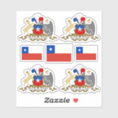Chileense staatssymbolen / wapenschild en vlag sticker (Vel)