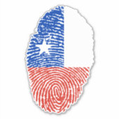 Chileense vingerafdrukvlag sticker (Voorkant)