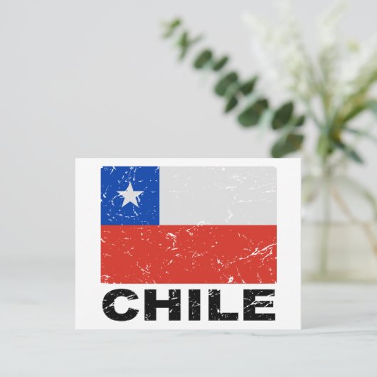 Chileense  vlag briefkaart (Staand voorkant)