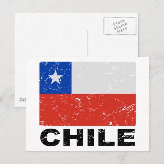 Chileense  vlag briefkaart (Voorkant / Achterkant)