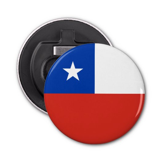 Chileense vlag button flesopener (Voorkant)