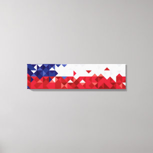 Chileense vlag, eenvoudig Chileense kleuren, kunst Canvas Afdruk
