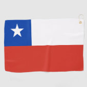 Chileense vlag en Chileense golfsport Golfhanddoek (Horizontaal)