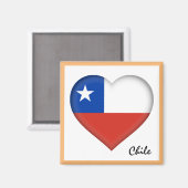 Chileense vlag en Chileense hartslag, vakantie/spo Magneet (Voorkant / Achterkant)