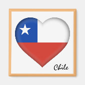 Chileense vlag en Chileense hartslag, vakantie/spo Magneet (Voorkant)
