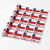 Chileense vlag en Chili Cadeaupapier (Uitgerold)