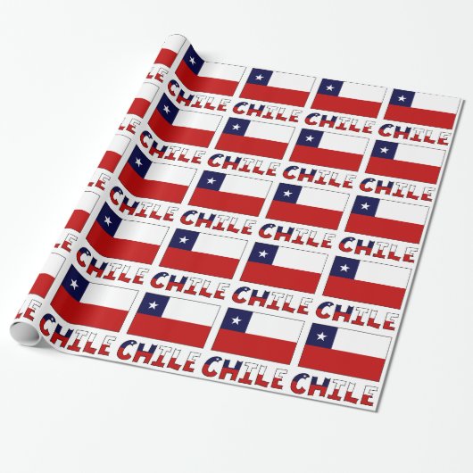 Chileense vlag en Chili Cadeaupapier (Uitgerold)