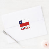 Chileense vlag en naam in kleur vierkante sticker (Envelop)