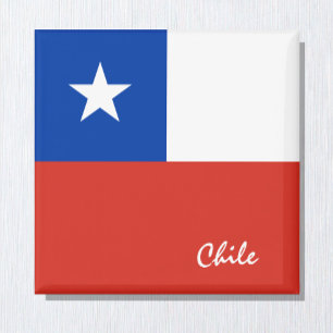 Chileense vlag en Zuid-Amerika vakantie- en sportf Magneet