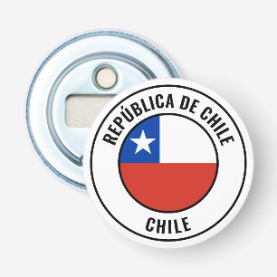 Chileense vlag - Grote patriottische bottenopener Button Flesopener