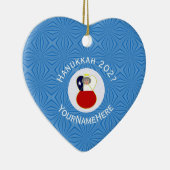 Chileense vlag Hanukkah Angel Abuela Naam Jaar Hea Keramisch Ornament (Rechts)