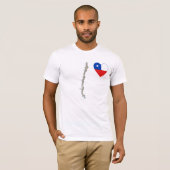 Chileense vlag — Hart en kaart T-Shirt (Voorkant volledig)
