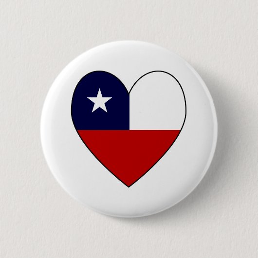 Chileense Vlag Hart Valentijn Ronde Button 5,7 Cm (Voorkant)