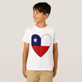 Chileense Vlag Hart Valentijn T-shirt (Voorkant volledig)