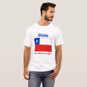 Chileense vlag + kaart + tekst T-shirt (Voorkant volledig)