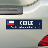 Chileense vlag + kaartBumpersticker Bumpersticker (Op auto)