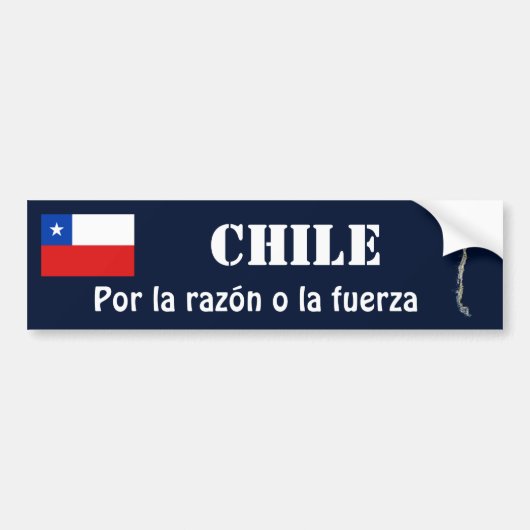 Chileense vlag + kaartBumpersticker Bumpersticker (Voorkant)