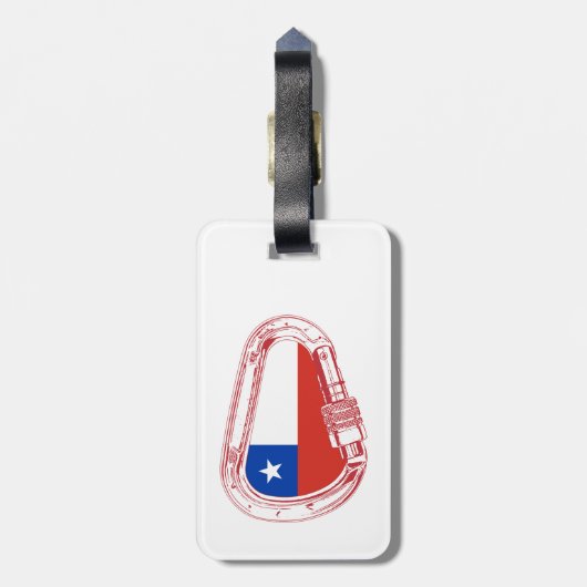 Chileense vlag Klimaatkarabiner Bagagelabel (Achterkant verticaal)