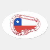 Chileense vlag Klimaatkarabiner Ovale Sticker (Voorkant)