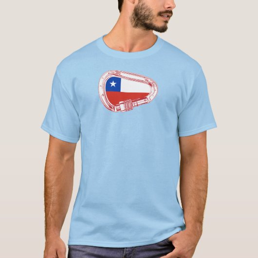 Chileense vlag Klimaatkarabiner T-shirt (Voorkant)