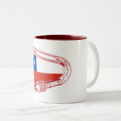 Chileense vlag Klimaatkarabiner Tweekleurige Koffiemok (Voorkant rechts)