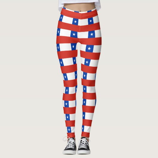 Chileense vlag leggings (Voorkant)