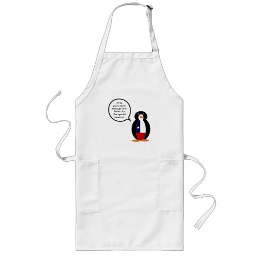 Chileense vlag met de heer Penguin Lang Schort (Voorkant)