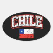 Chileense vlag ovale sticker (Voorkant)