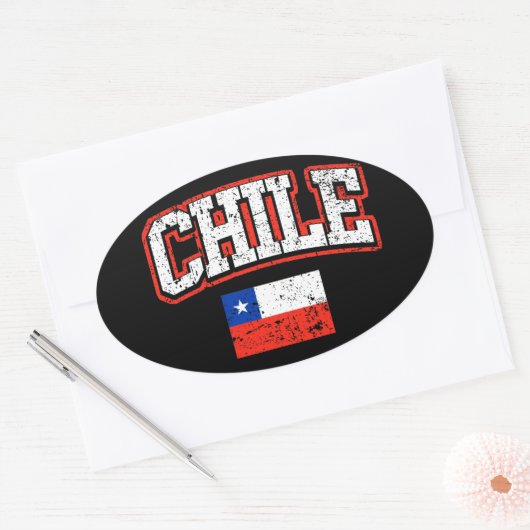 Chileense vlag ovale sticker (Envelop)