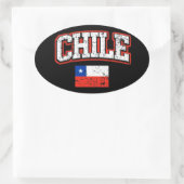 Chileense vlag ovale sticker (Tas)