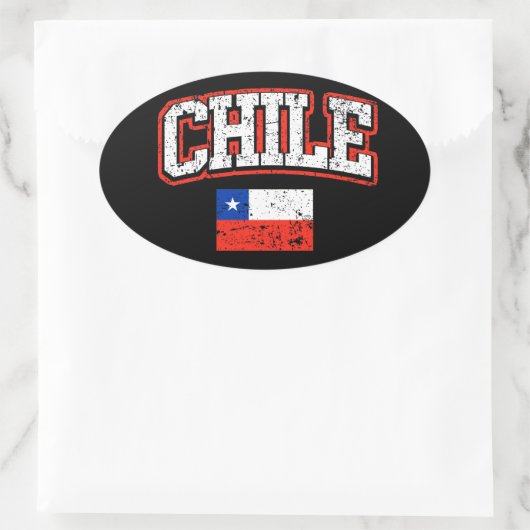 Chileense vlag ovale sticker (Tas)