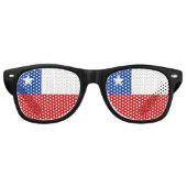 Chileense vlag retro zonnebril (Voorkant)