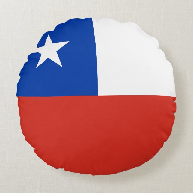 Chileense vlag rond kussen (Voorkant)