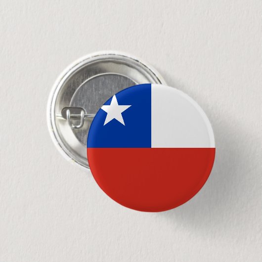 Chileense vlag ronde button 3,2 cm (Voorkant /achterkant)